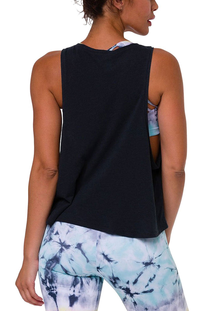 Onzie Flow Yoga Vintage Tank Top 3780 - Black - rear view