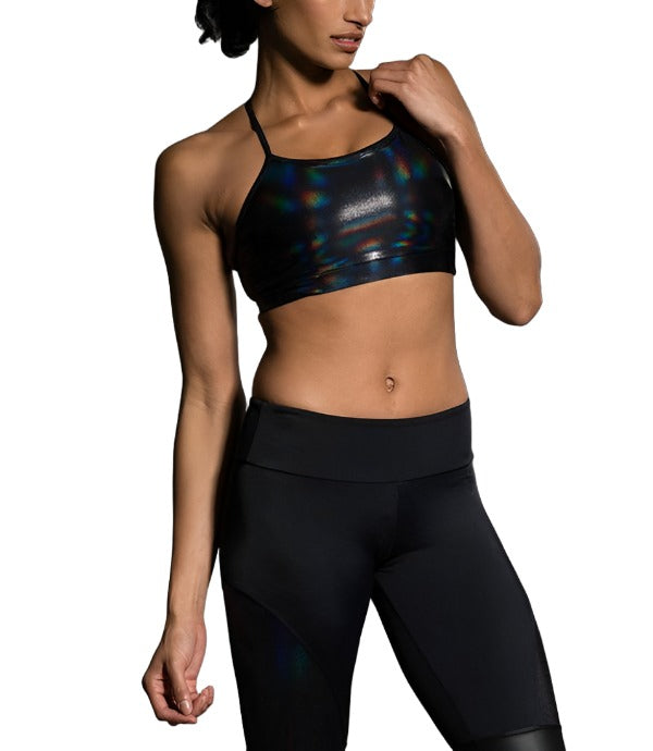 Onzie Hot Yoga Triangle Bra 378 With Trim - Halo - Front View
