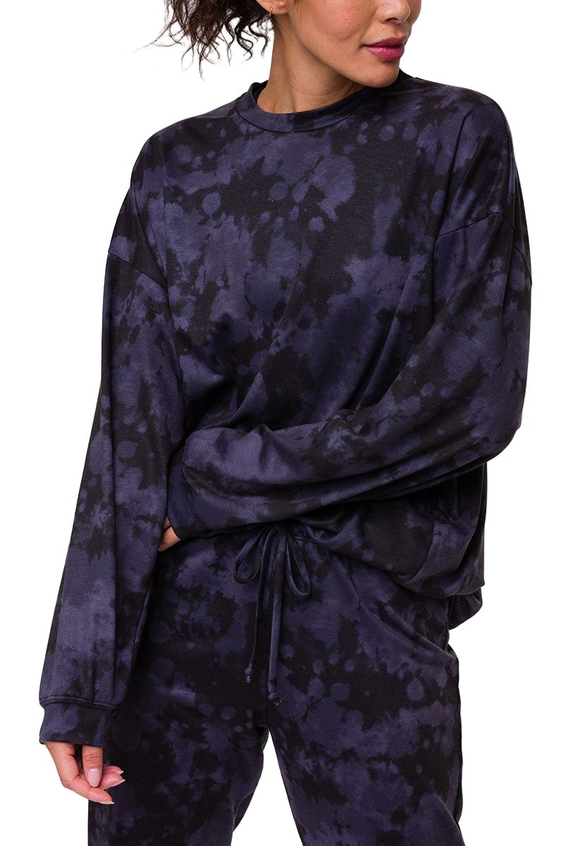Onzie Boyfriend Sweatshirt 3792 - Amethyst Tie Dye - Front View