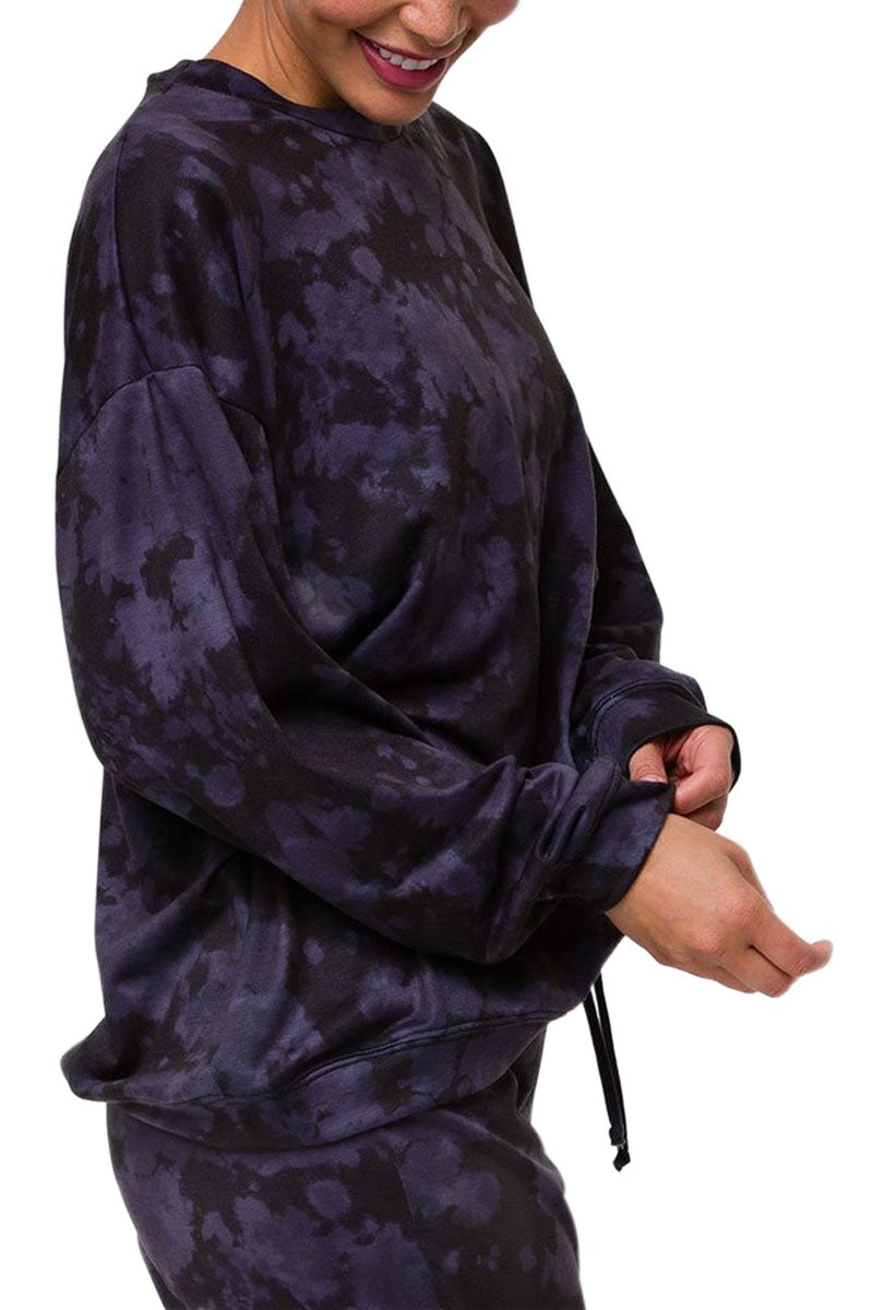 Onzie Boyfriend Sweatshirt 3792 - Amethyst Tie Dye - Side View