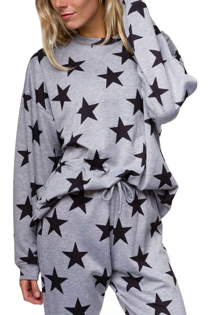Onzie Boyfriend Sweatshirt 3792 - Black Stars - Front view