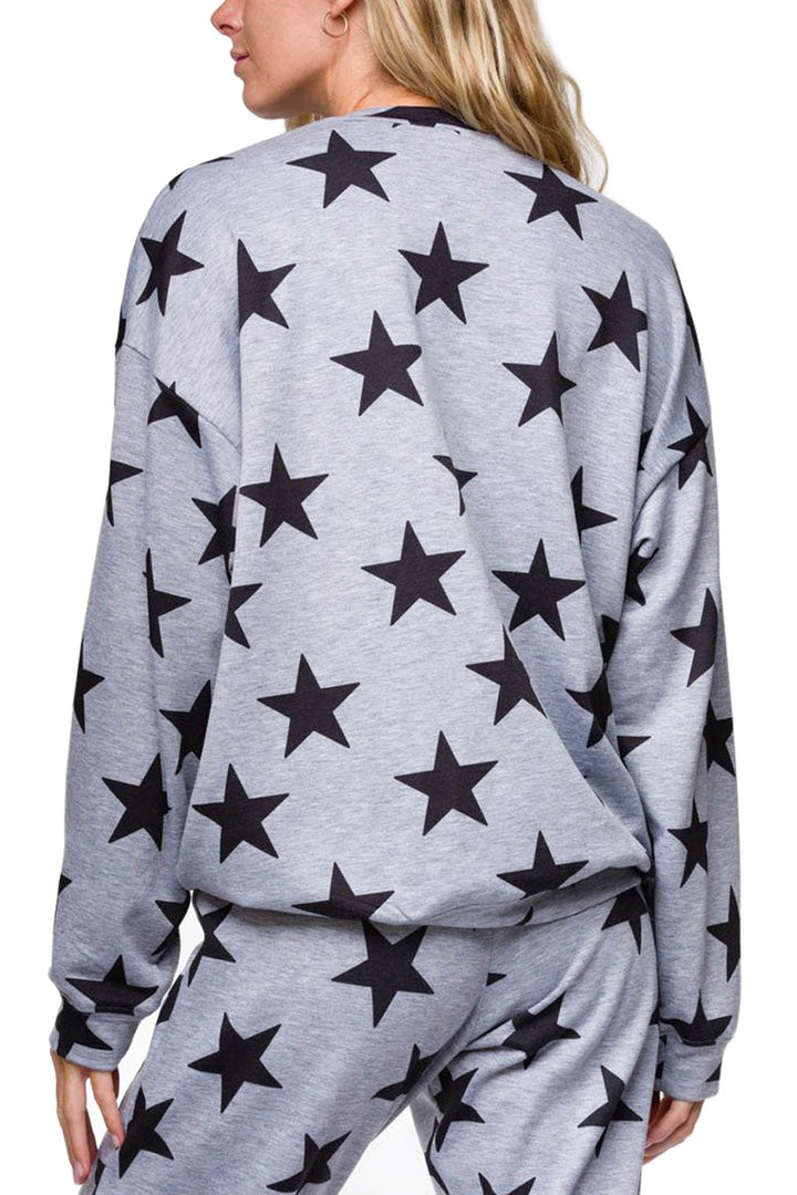 Onzie Boyfriend Sweatshirt 3792 - Black Stars - Back View