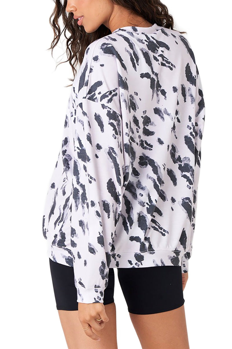 Onzie Boyfriend Sweatshirt 3792 - Calico - Rear View