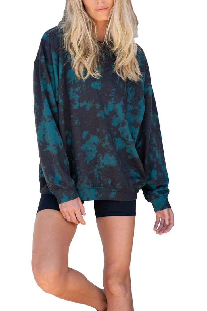 Onzie Boyfriend Sweatshirt 3792 -  Emerald Tie Dye - Front Alt View