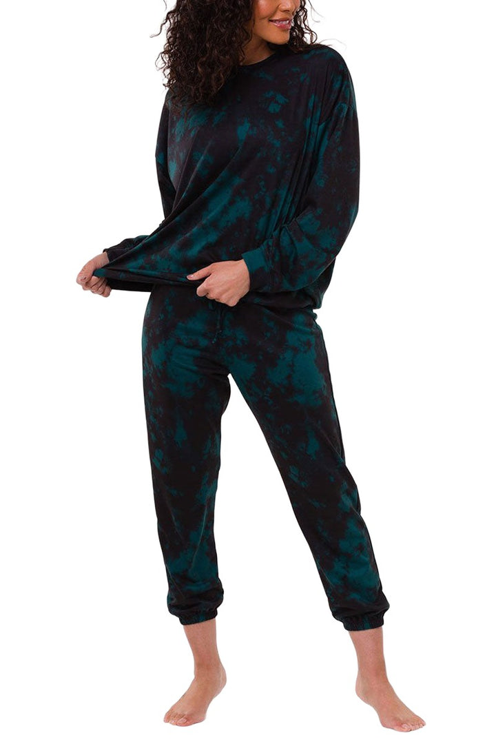 Onzie Boyfriend Sweatshirt 3792 - Emerald Tie Dye -  Front View Alt.