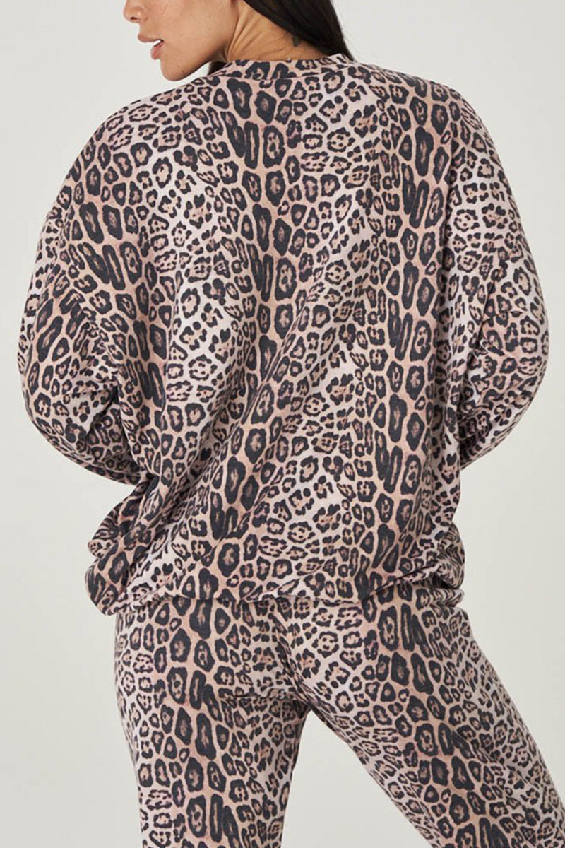 Onzie Boyfriend Sweatshirt 3792 - Onzie Leopard - Back View