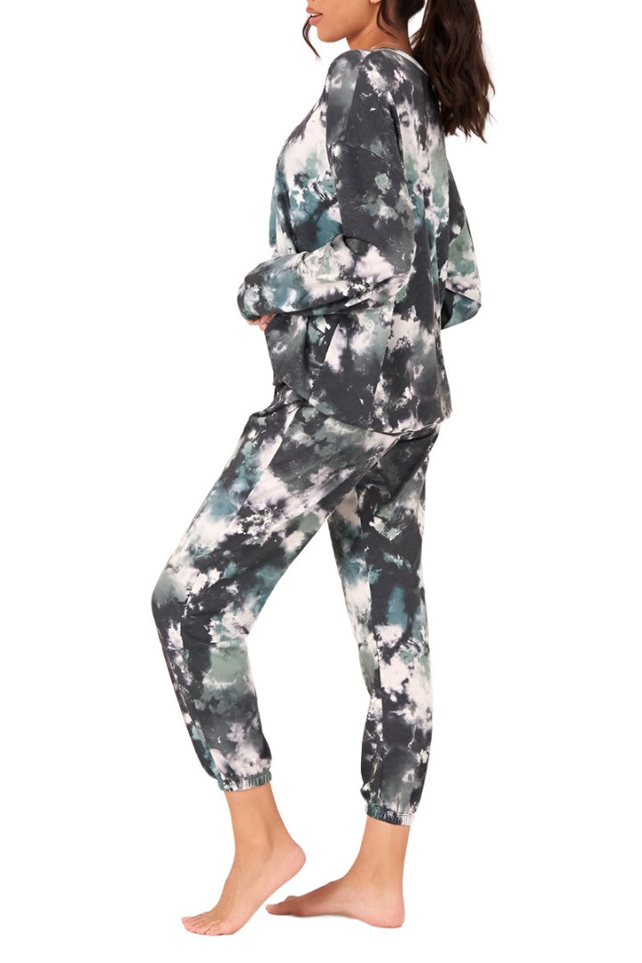 Onzie Boyfriend Sweatshirt 3792 - Evergreen Tie Dye - Side Full View