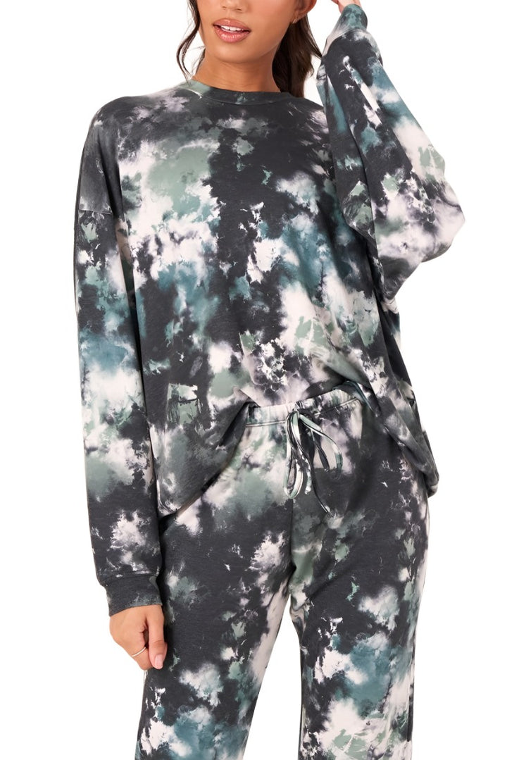 Onzie Boyfriend Sweatshirt 3792 - Evergreen Tie Dye - Front View