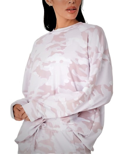 Onzie Boyfriend Sweatshirt 3792 - Beige Camo - Front View