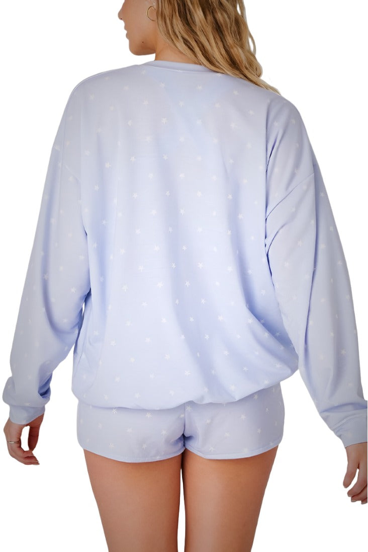 Onzie Boyfriend Sweatshirt 3792 - Petite Stars - Back View