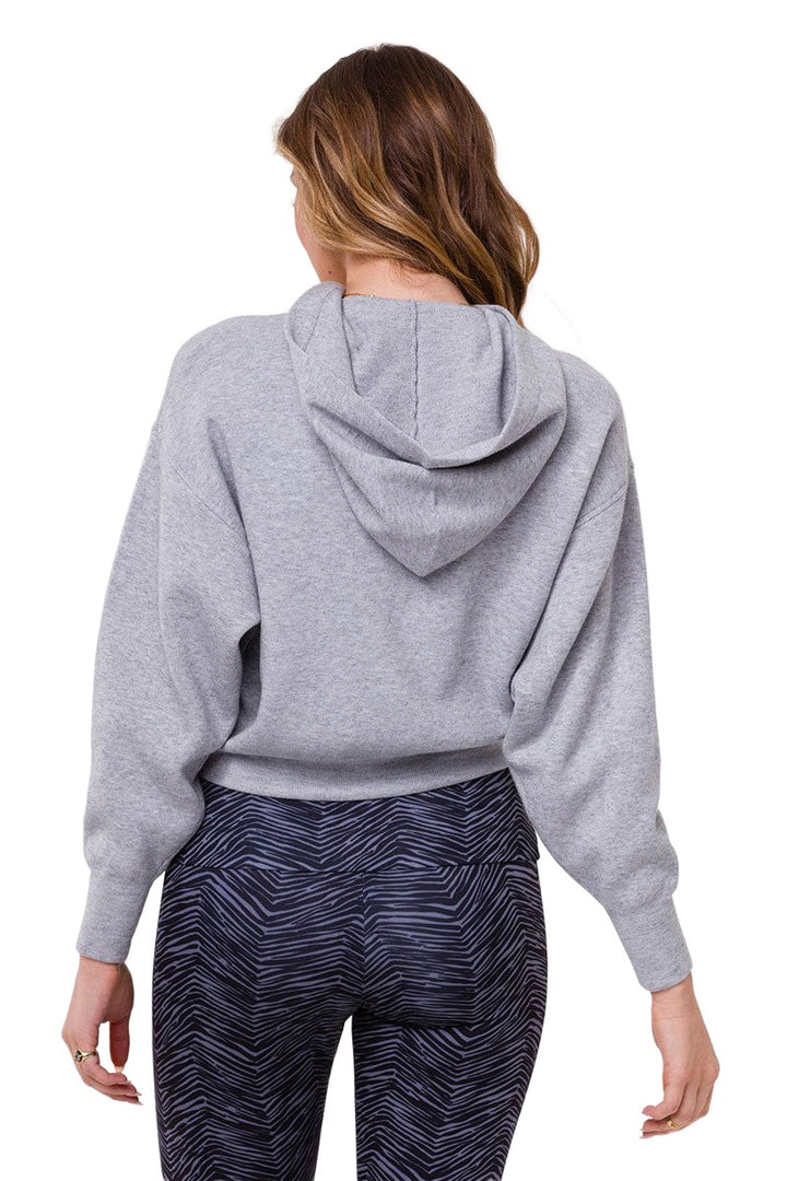 Onzie Crop Hoodie Sweater 3797 - Grey - Back View