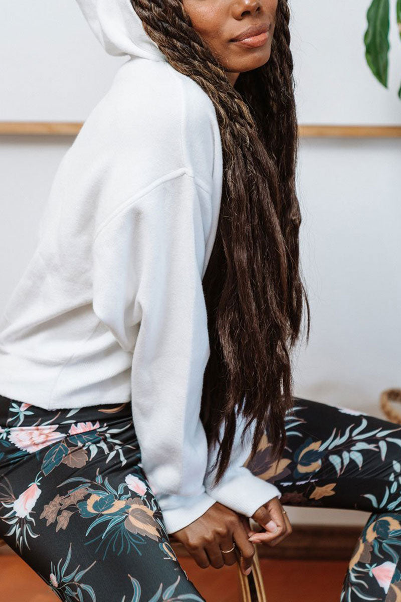 Onzie Crop Hoodie Sweatshirt 3797 - white - side alt view 1