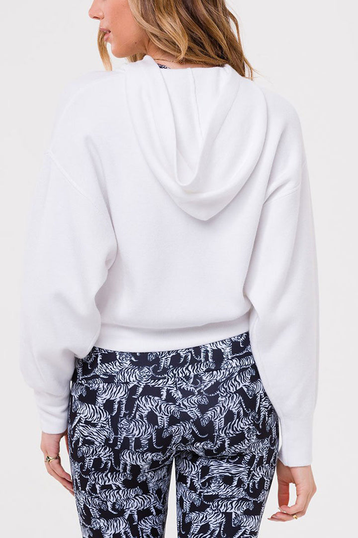 Onzie Crop Hoodie Sweatshirt 3797 - white - rear view