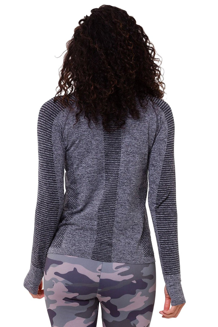 Onzie Long Sleeve Seamless Top 3801 - Black - rear view