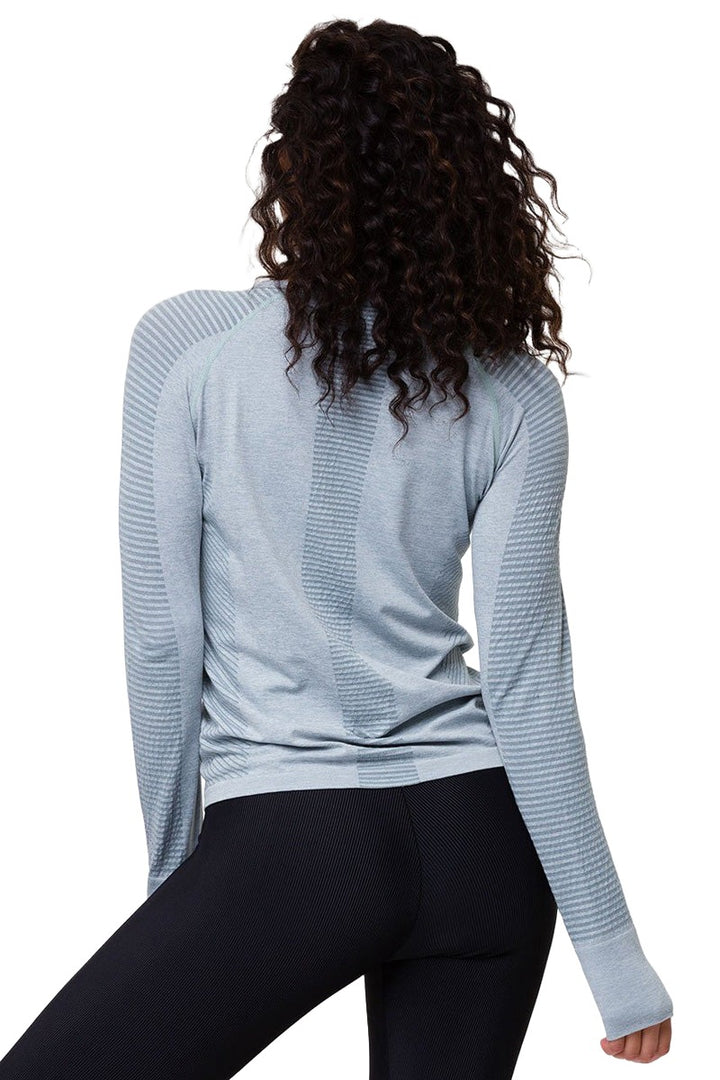 Onzie Long Sleeve Seamless Top 3801 - Moonstone - rear view