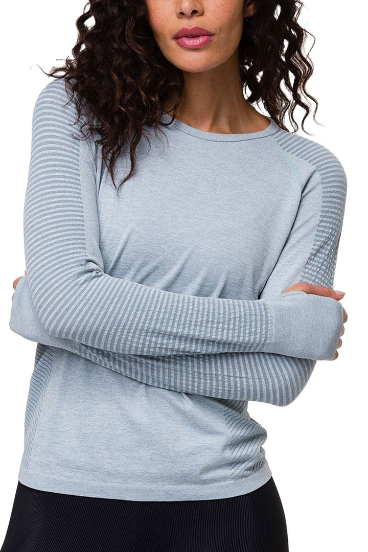 Onzie Long Sleeve Seamless Top 3801 - Moonstone - front view