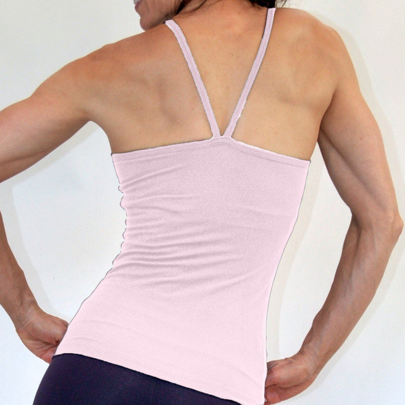 One Step Ahead V Neck Cami Long Top 20184 - Pale Pink - rear view