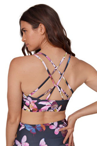 Onzie Flow Sacred Bra 3805 and Plus - Mariposa - Back View