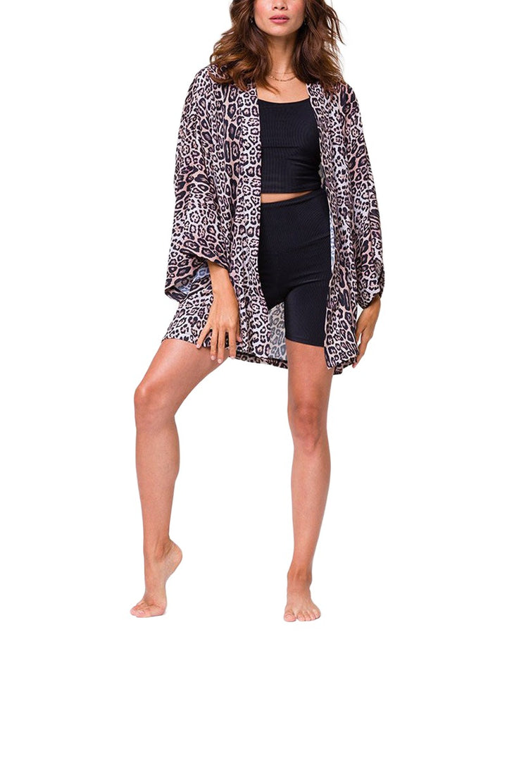 Onzie Flow Freedom Kimono 3807 - Onzie Leopard - Front View