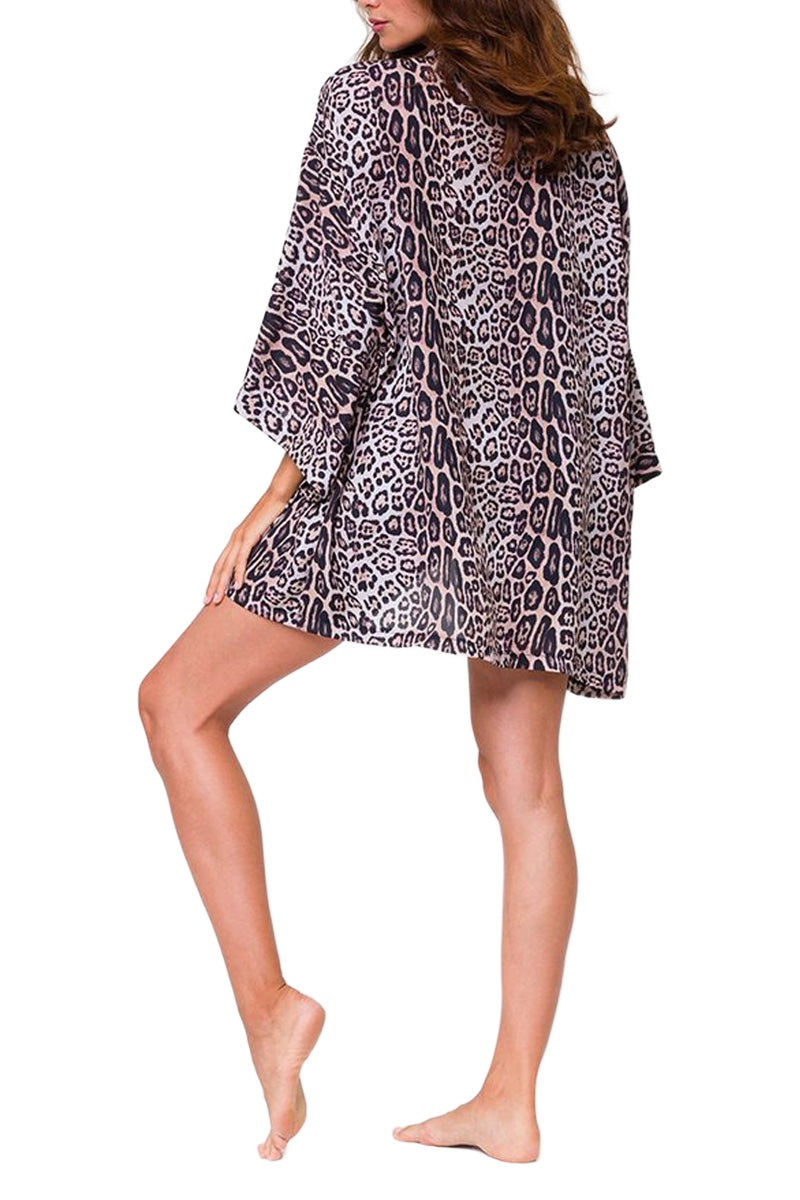 Onzie Flow Freedom Kimono 3807 - Onzie Leopard - Rear View