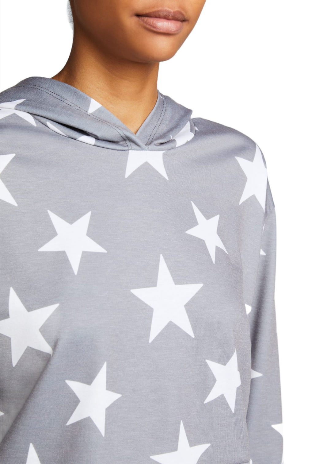 Onzie Flow Weekend French Terry Crop Hoodie 3815 - Grey Tan Stars