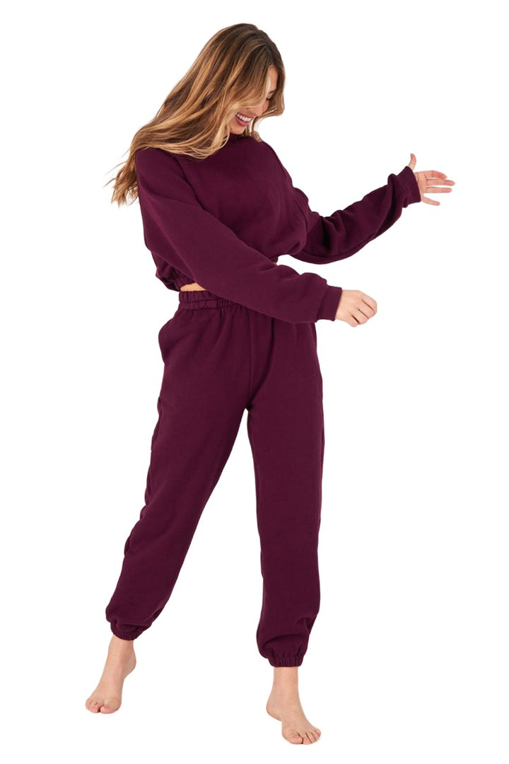 Onzie Flow Cinch Crop Hoodie 3816 - Fig - Front Full View