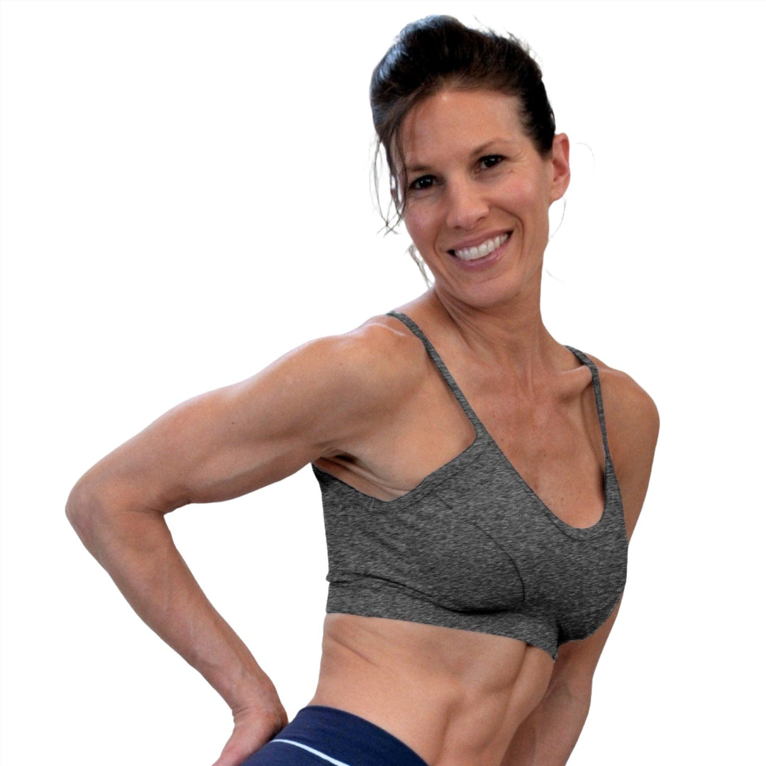  One Step Ahead Suplex Padded Bra 294 - Charcoal  - side view