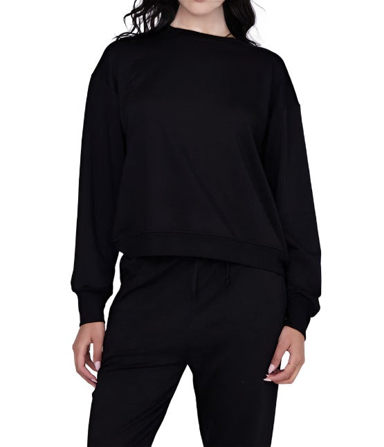 Onzie Flow Cozy Crew Neck Sweatshirt 3847 -  Black