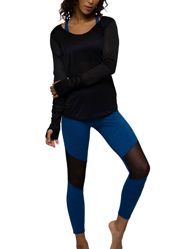 Onzie Hot Yoga Wave Long Sleeve Top 385 - Black - front view