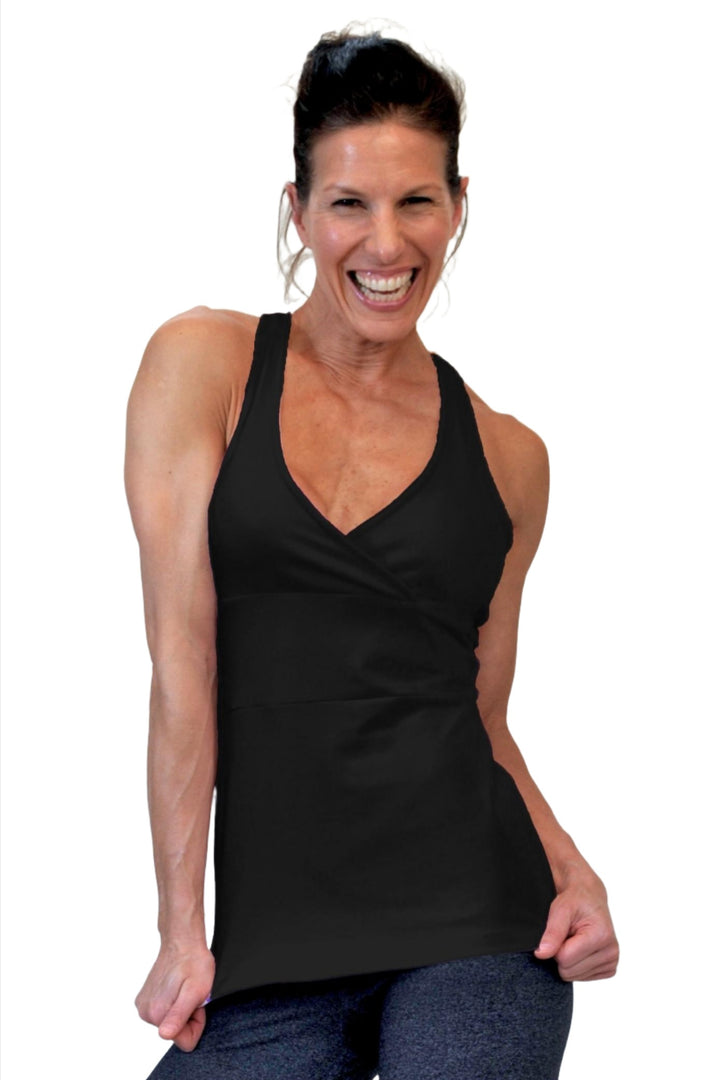 One Step Ahead Cross Padded Long Top 2011 - Black - front view