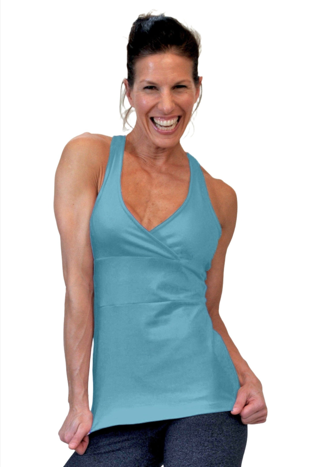 One Step Ahead Cross Padded Long Top 2011 - Turquoise - front view