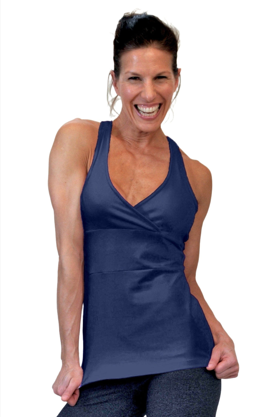 One Step Ahead Cross Padded Long Top 2011 - Navy - front view