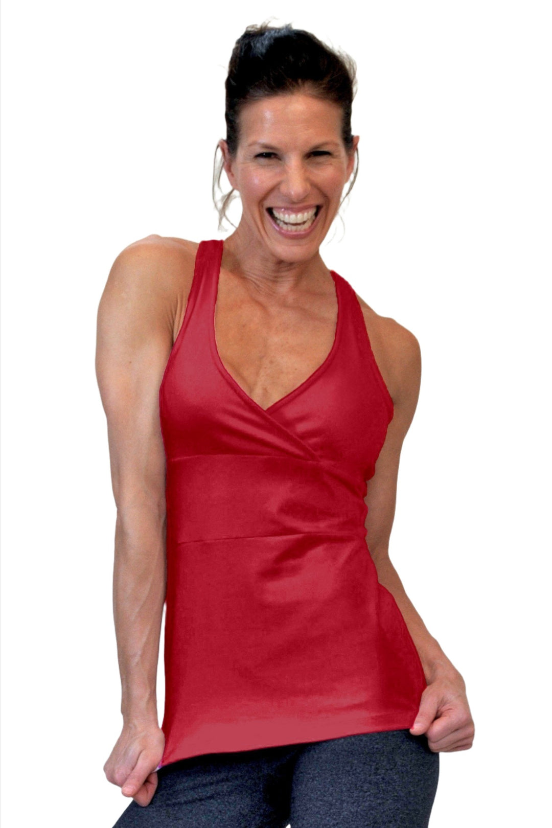 One Step Ahead Cross Padded Long Top 2011 - Poinsettia - front view