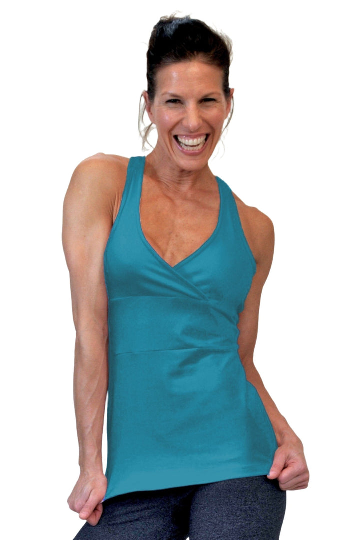 One Step Ahead Cross Padded Long Top 2011 - Turquoise - front view
