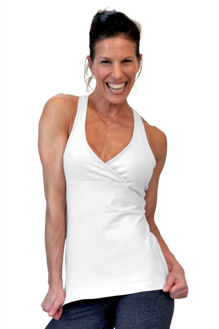 One Step Ahead Cross Padded Long Top 2011 - White - front view