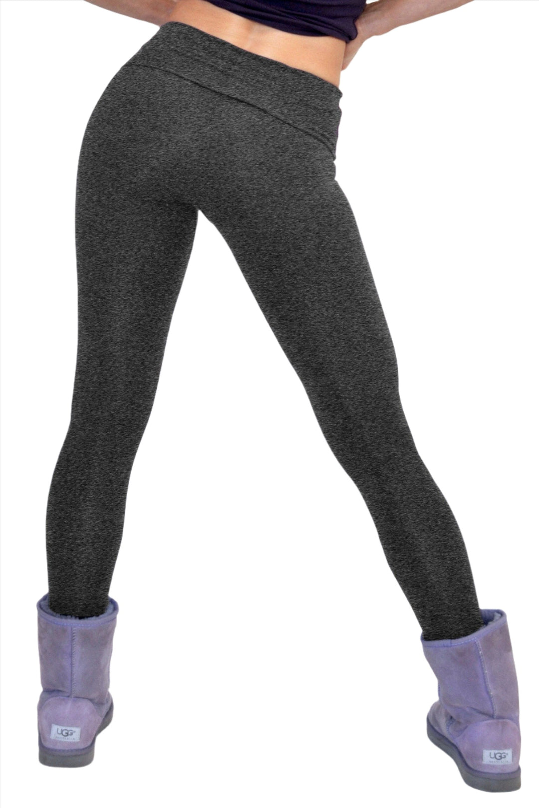 One Step Ahead Roll Down Fitted Leggings R200 -  Charcoal - rear view