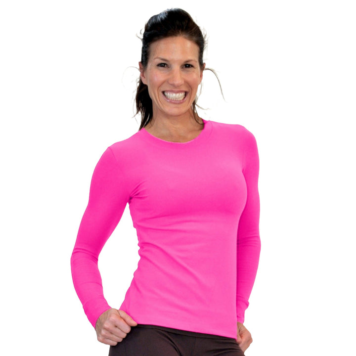 One Step Ahead Crew Neck Long Sleeve Top 2010 - Fuschia - front view