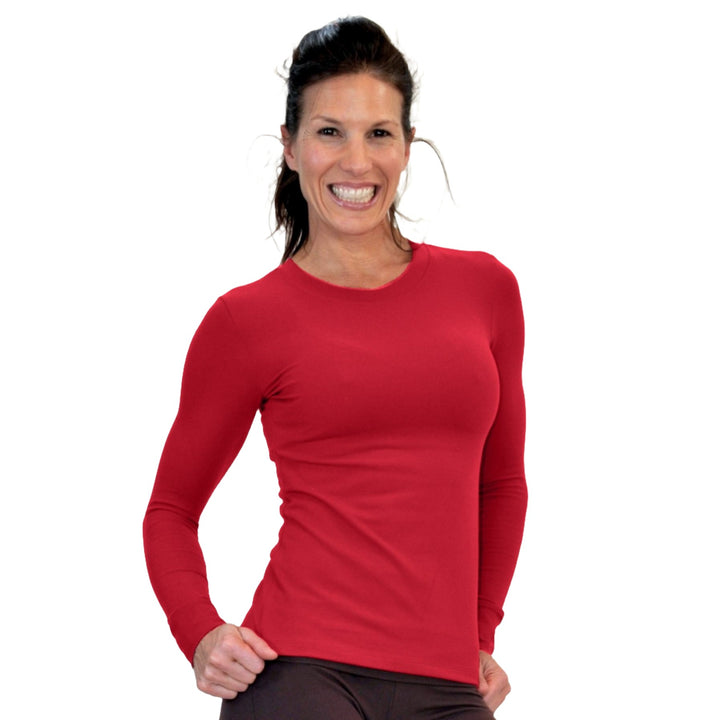 One Step Ahead Crew Neck Long Sleeve Top 2010 - Poinsettia (tactel) - front view