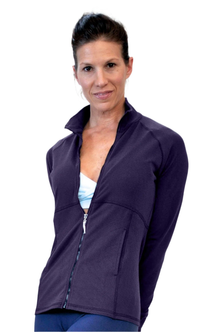 Osheka Empire Zip Jacket 2104 formally One Step Ahead - eggplant  - front view