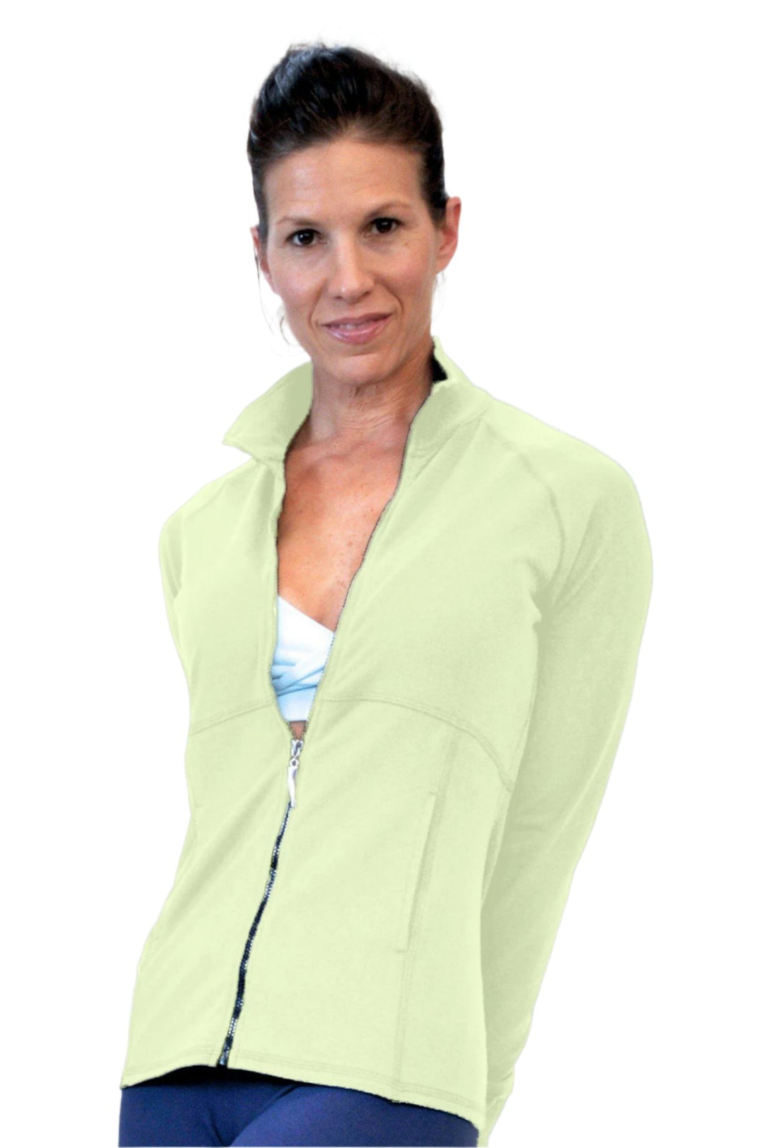 Osheka Empire Zip Jacket 2104 formally One Step Ahead - lemon - front view