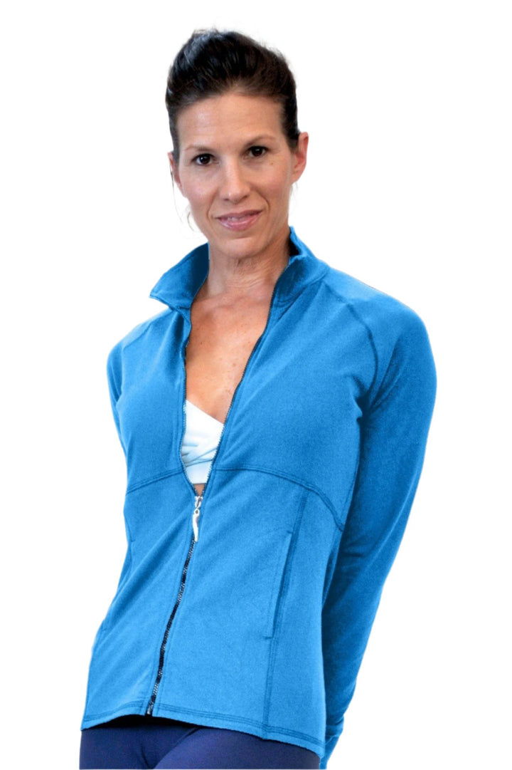 Osheka Empire Zip Jacket 2104 formally One Step Ahead - Turquoise - front view