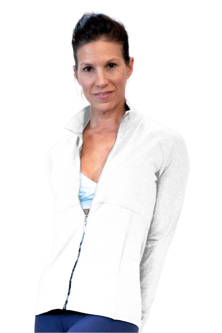 Osheka Empire Zip Jacket 2104 formally One Step Ahead - white - front view