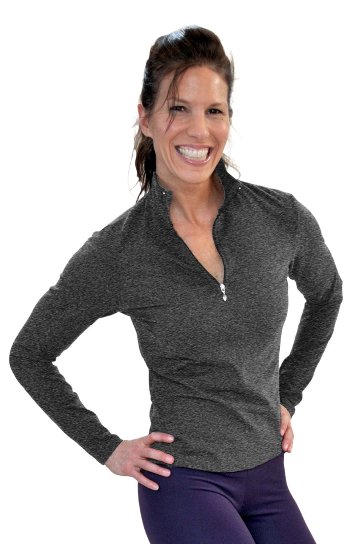 One Step Ahead Half Zip Long Sleeve 20163 - Charcoal - Front view