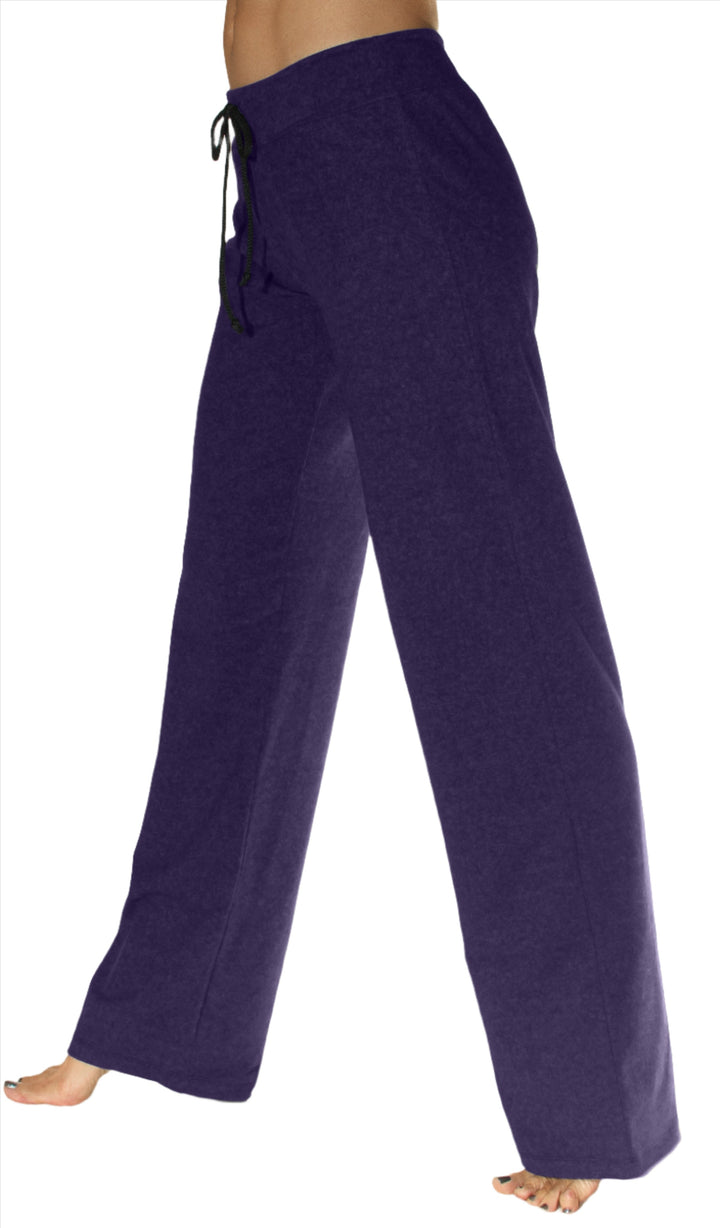 One Step Ahead Loose Drawstring Pant 248  - Eggplant  - side view