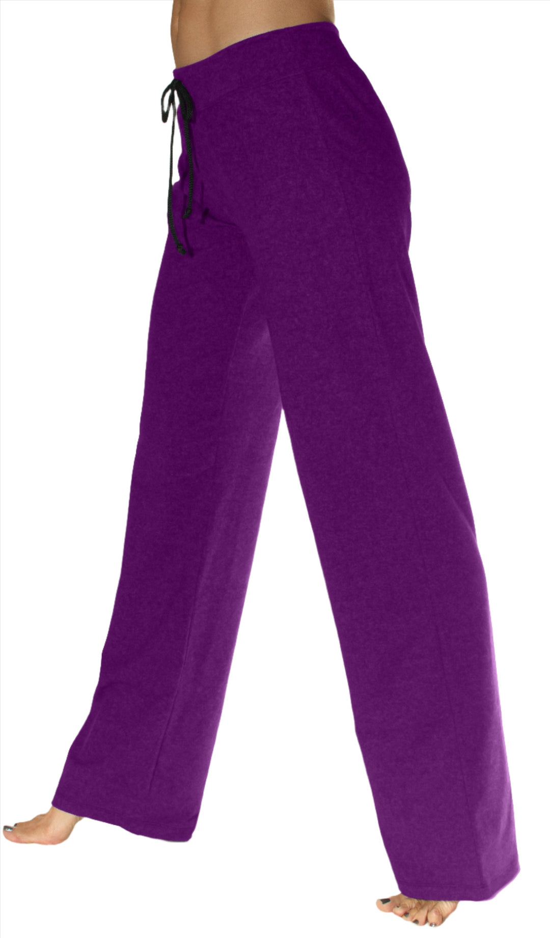 One Step Ahead Loose Drawstring Pant 248  -  Wine - side view