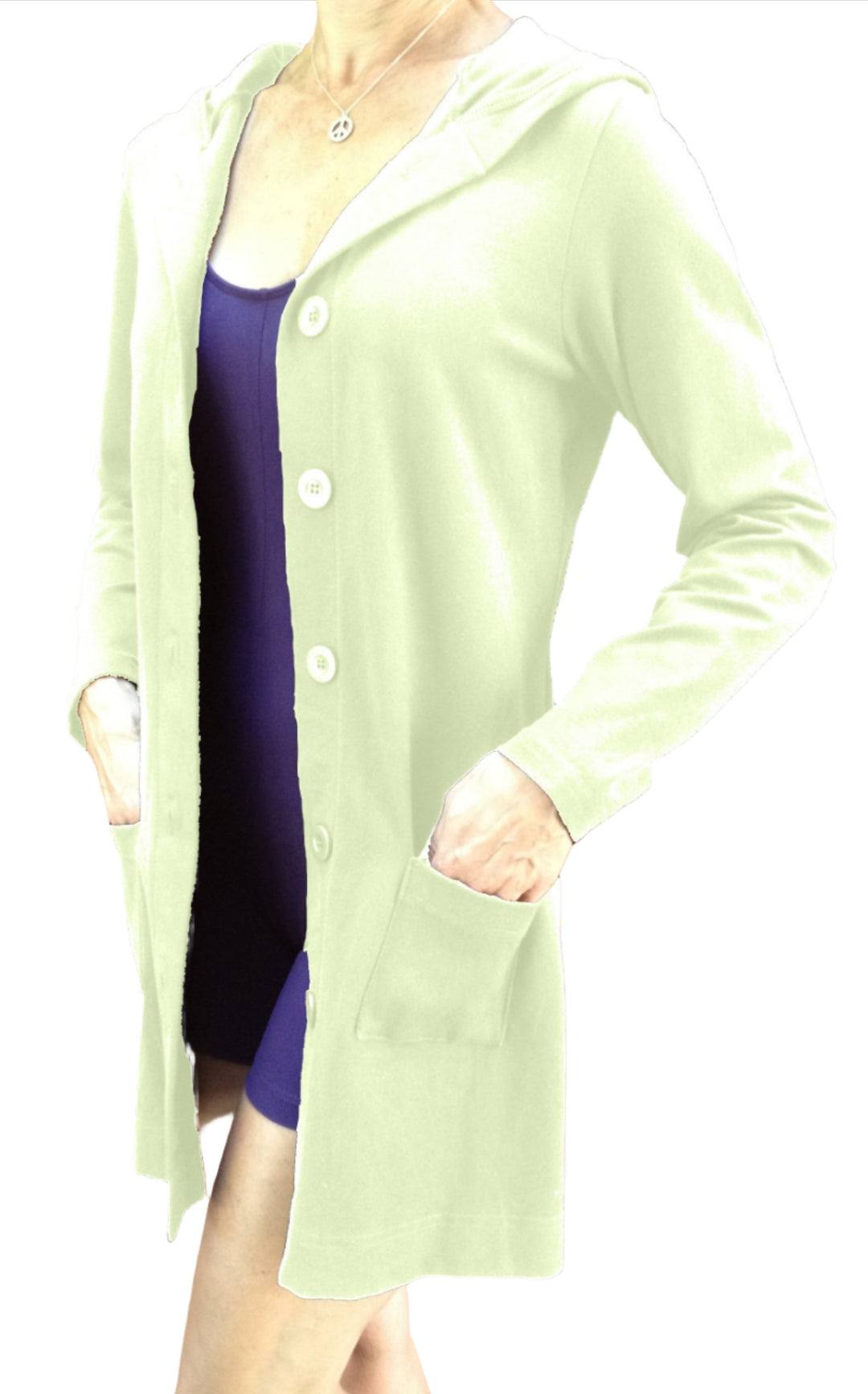 One Step Ahead Long Hooded Jacket 2629 - Melon  - front view