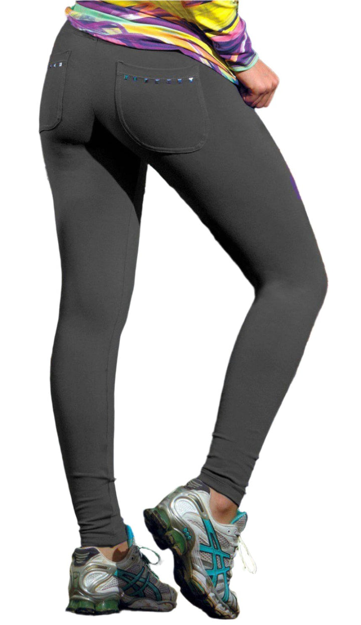 Bia Brazil Activewear Studded Pocket Legging - Grape - Back View