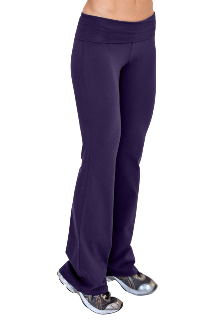 One Step Ahead Roll Down Bootcut Pant 20121 -  eggplant -  front view