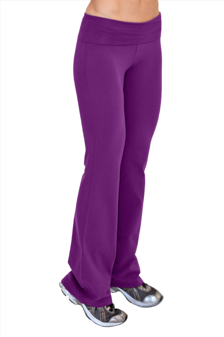 One Step Ahead Roll Down Bootcut Pant 20121 - wine -  front view