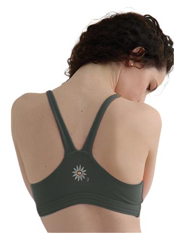 Margarita Activewear Short Bra Top 422 - Charcoal - rear  view
